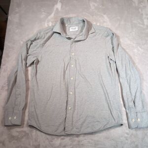 Twillory Untuckable Button Down Shirt Mens Medium Gray Tailored Fit